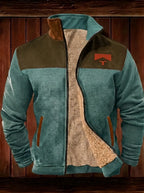 Cotton Polyester Blend Regular Fit Fleece Jacket for Men | Outdoor Wear