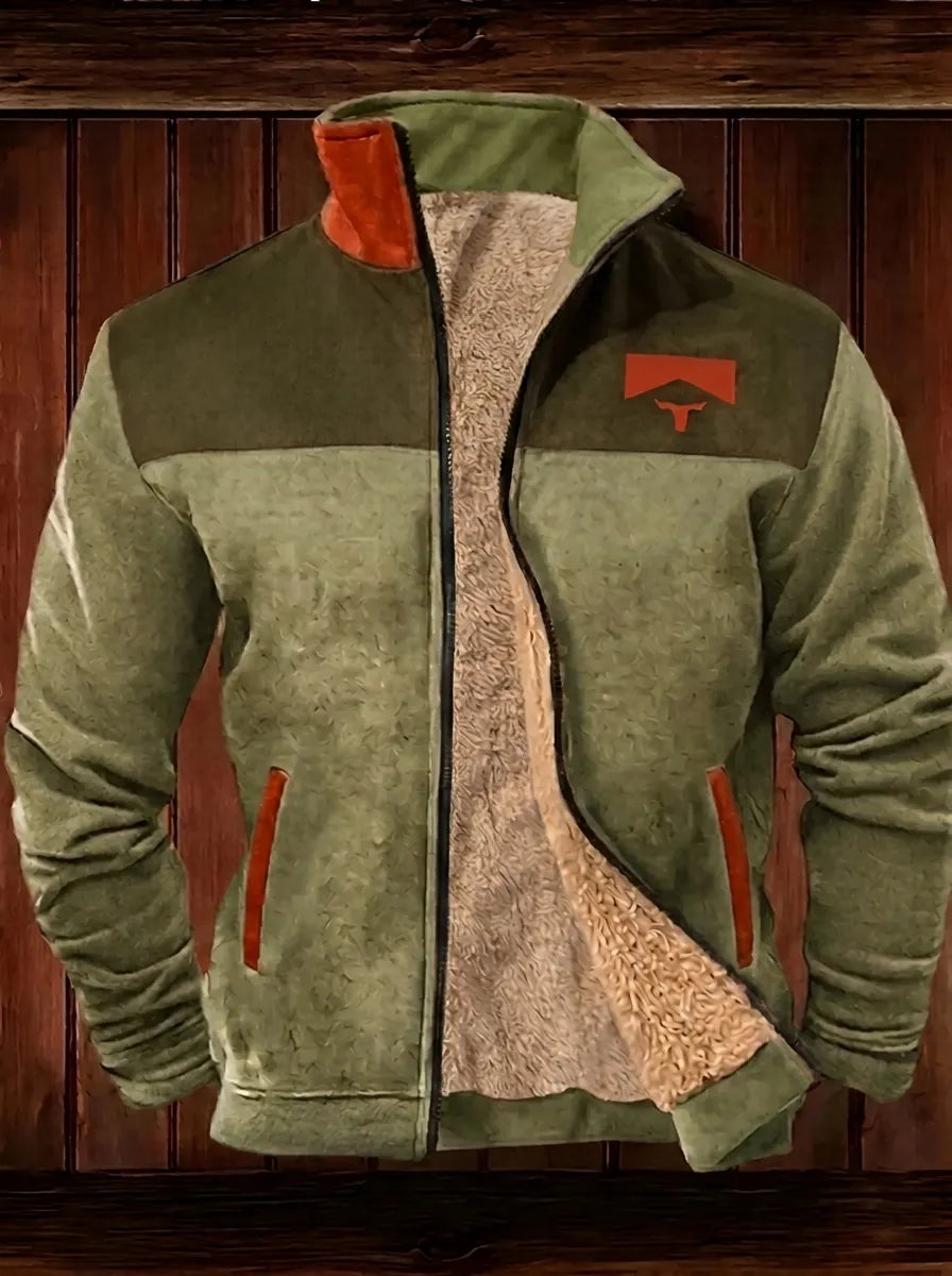 Cotton Polyester Blend Regular Fit Fleece Jacket for Men | Outdoor Wear
