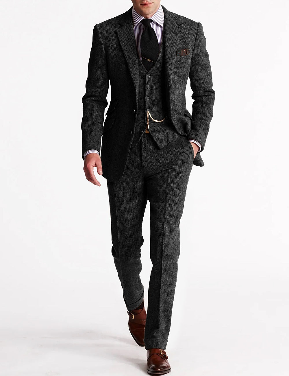 Slim Fit Two Piece Business Suit Set for Men | Formal Office Wear