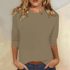 Women's Crew Neck Three Quarter Sleeve Top