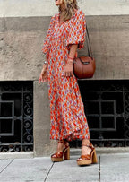 Floral Print Puff Sleeve Maxi Dress for Women | Summer Boho