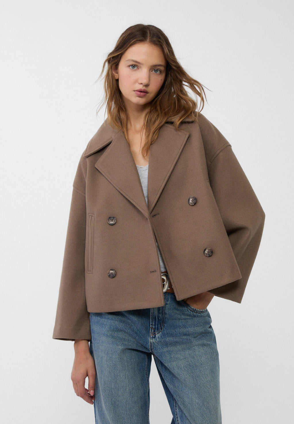 Double Breasted Short Coat for Women