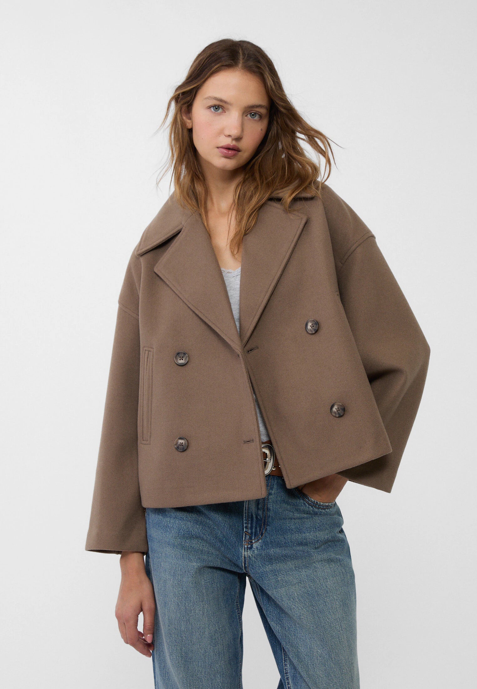 Double Breasted Short Coat for Women