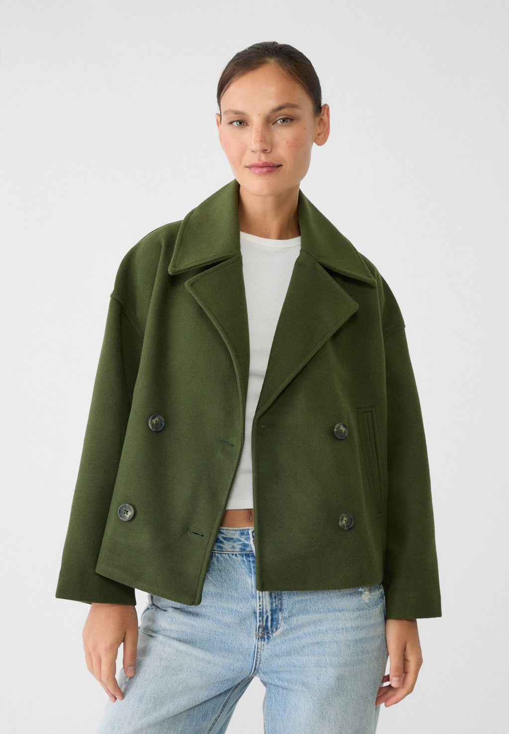 Double Breasted Short Coat for Women