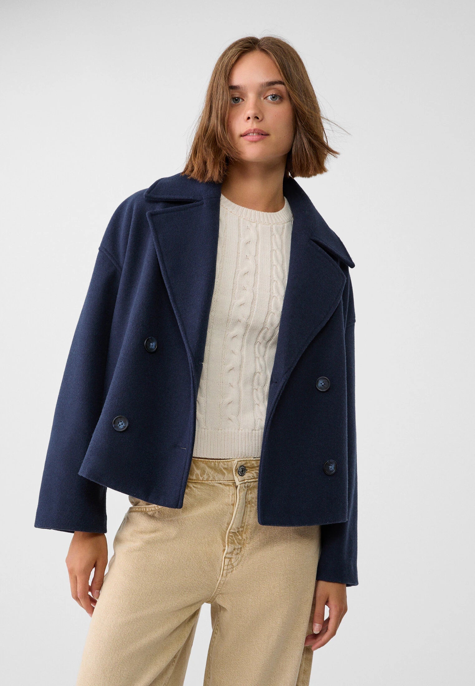 Double Breasted Short Coat for Women