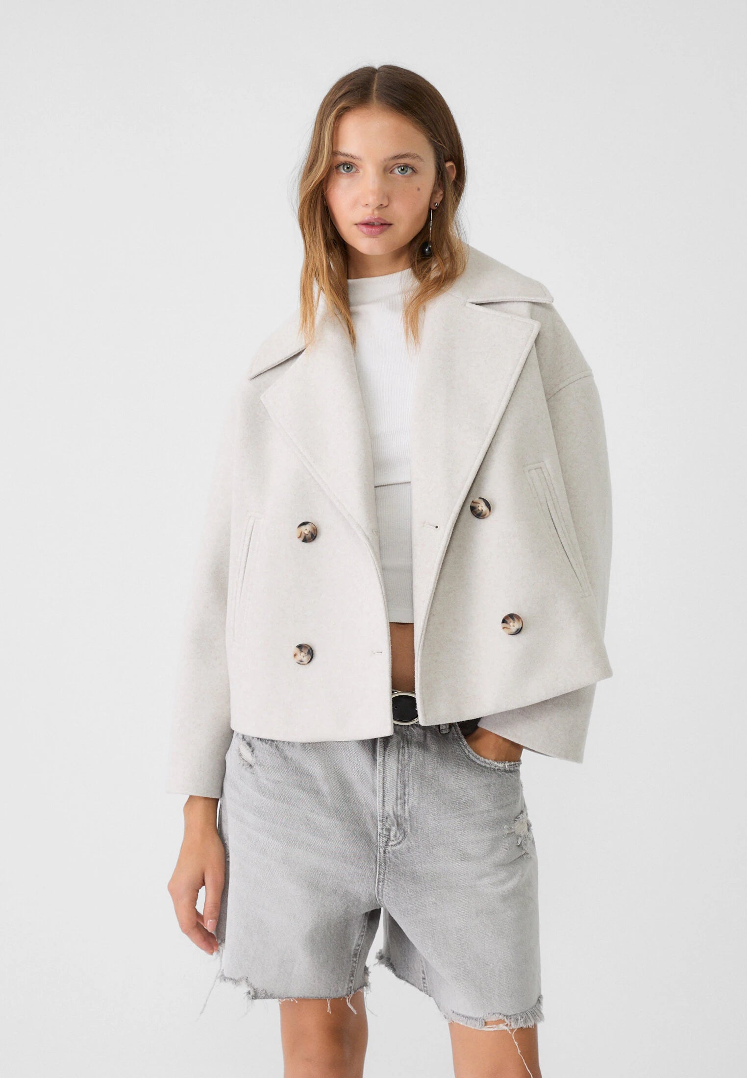 Double Breasted Short Coat for Women
