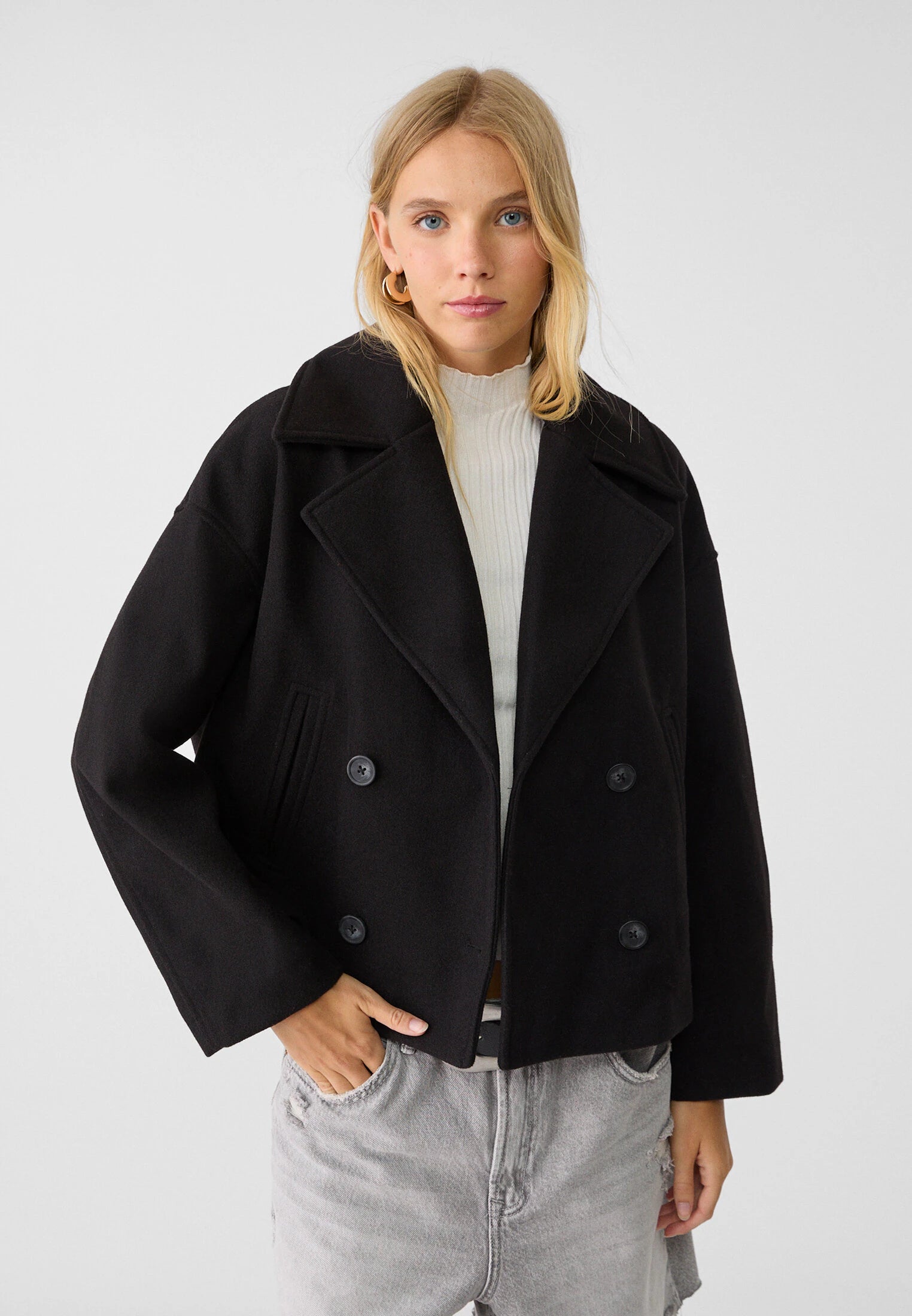 Double Breasted Short Coat for Women