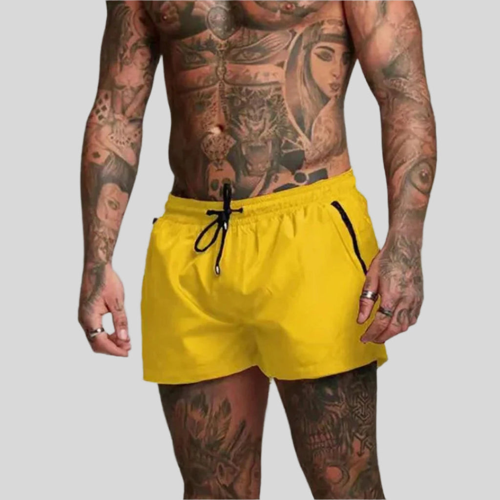 Men's Drawstring Swim Shorts in Synthetic Fabric | Summer Beach