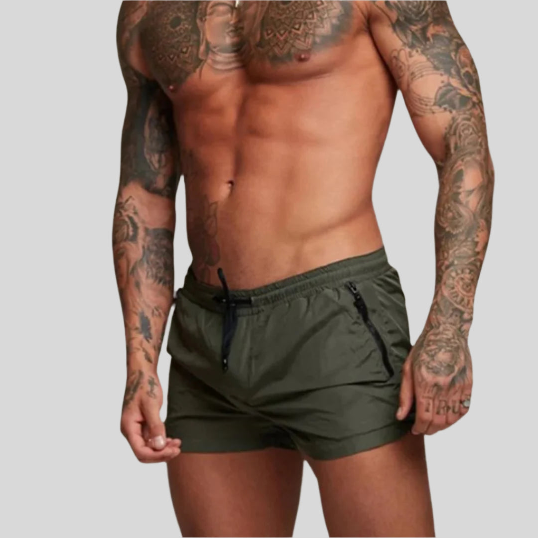 Men's Drawstring Swim Shorts in Synthetic Fabric | Summer Beach