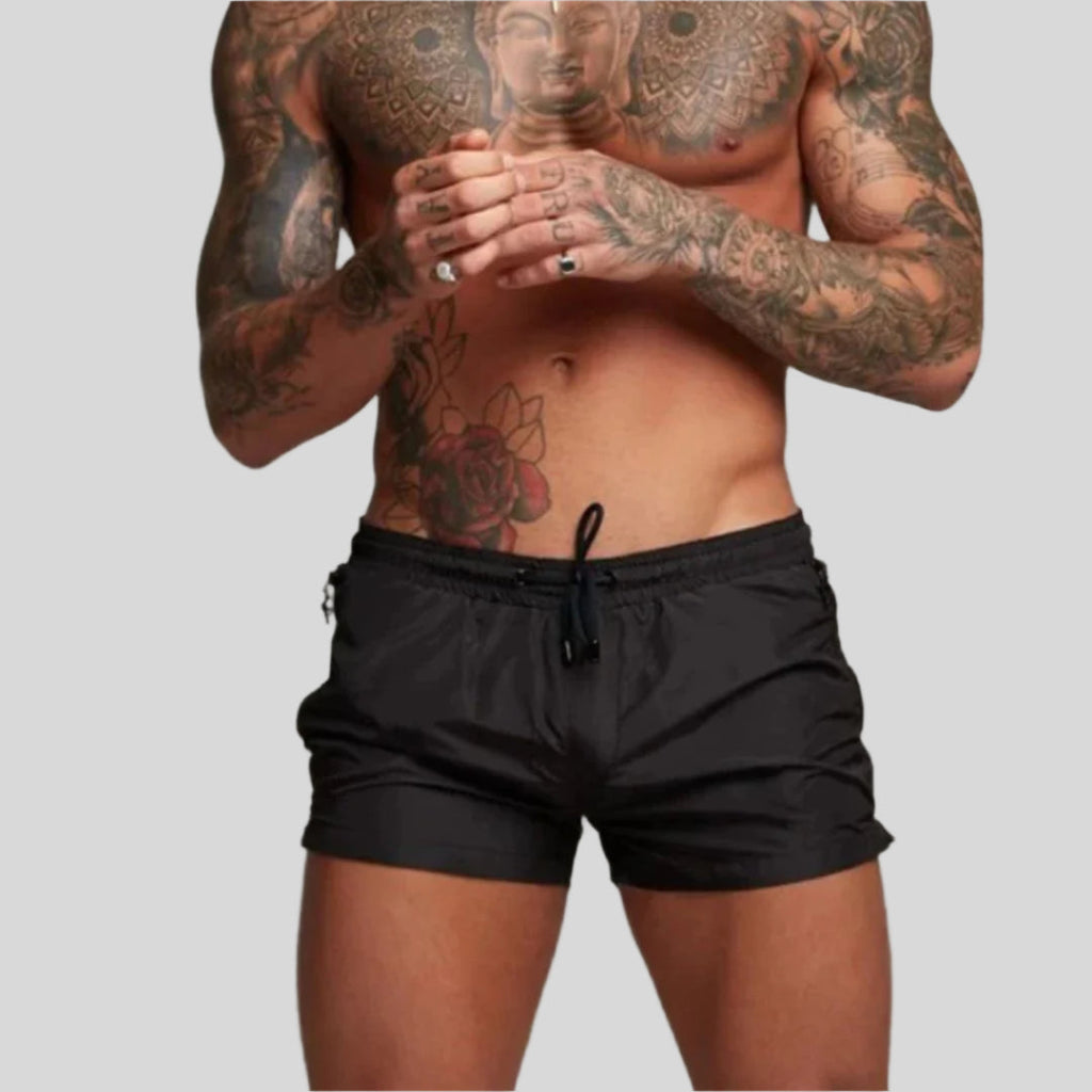 Men's Drawstring Swim Shorts in Synthetic Fabric | Summer Beach