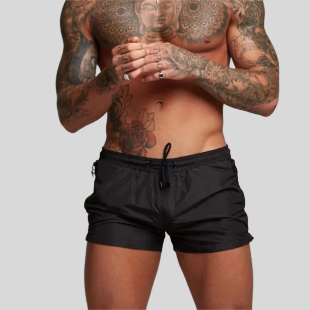 Men's Drawstring Swim Shorts in Synthetic Fabric | Summer Beach