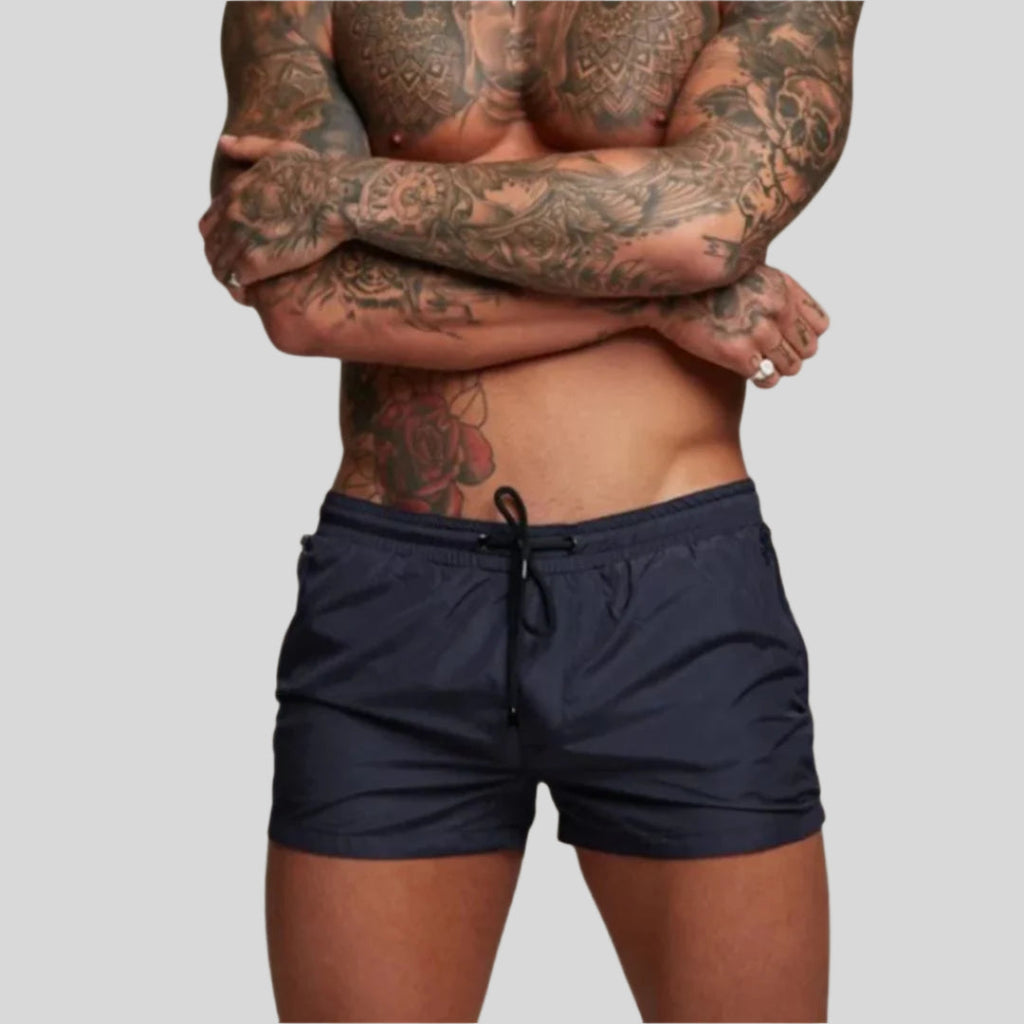 Men's Drawstring Swim Shorts in Synthetic Fabric | Summer Beach