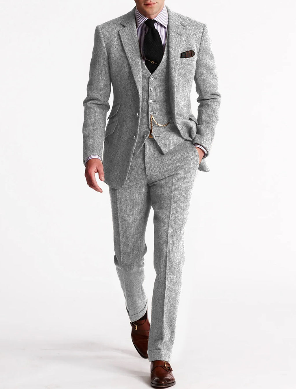 Slim Fit Two Piece Business Suit Set for Men | Formal Office Wear