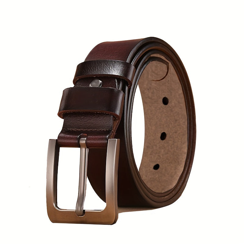 Leather Pin Buckle Belt with Adjustable Fit for Men