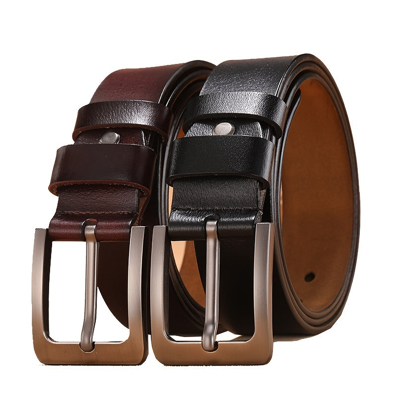 Leather Pin Buckle Belt with Adjustable Fit for Men