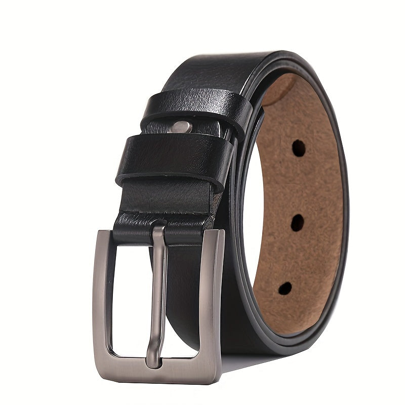 Leather Pin Buckle Belt with Adjustable Fit for Men