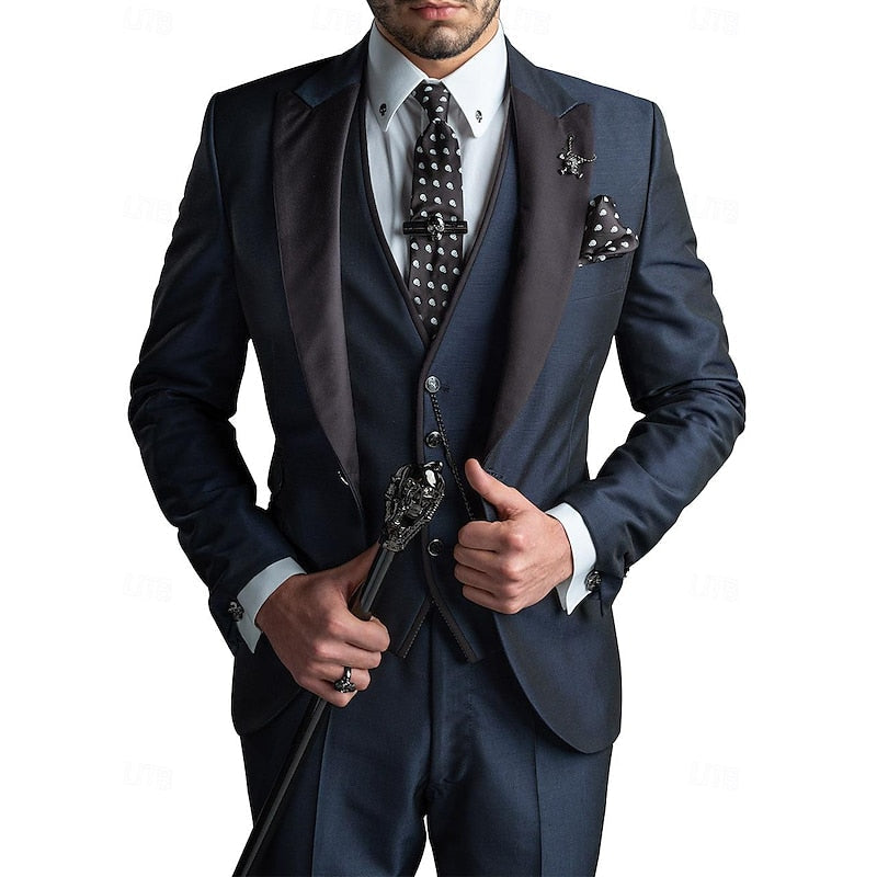 Tailored Three Piece Waistcoat Suit Set for Men | Formal Occasion Wear