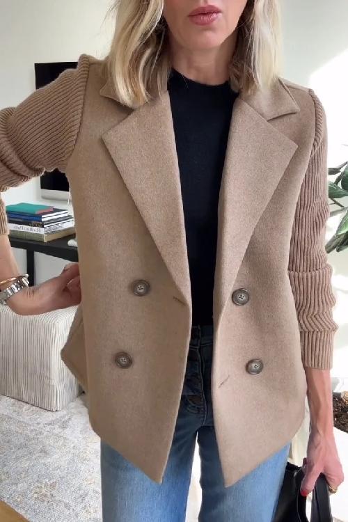 Knit Double Breasted Blazer for Women | Smart Casual All Season