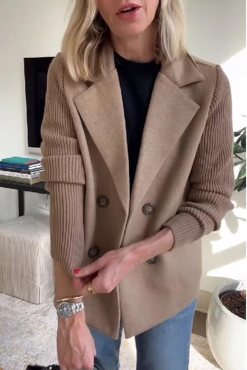 Knit Double Breasted Blazer for Women | Smart Casual All Season