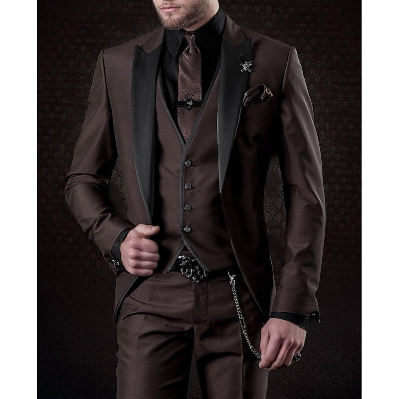 Tailored Three Piece Waistcoat Suit Set for Men | Formal Occasion Wear