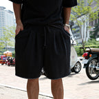 Loose Fit Cotton Crew Neck Tee and Shorts Set for Men | Summer Loungewear