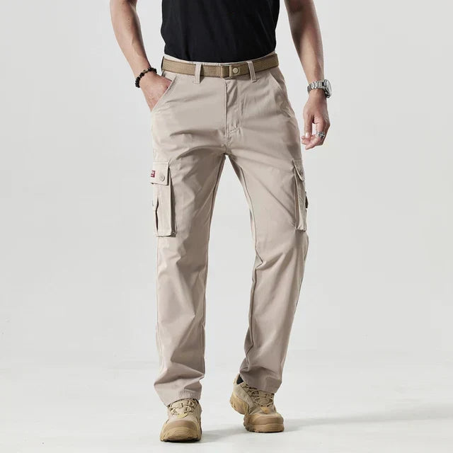 Cargo Straight Leg Trousers for Men | All-Season Woven Fabric
