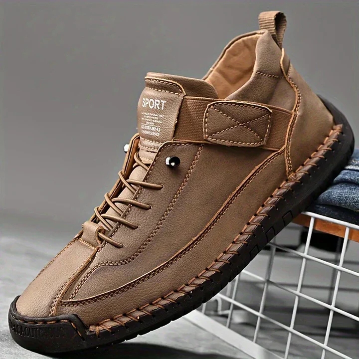 Leather Cushioned Lace-Up Orthopedic Support Everyday Trainers for Women