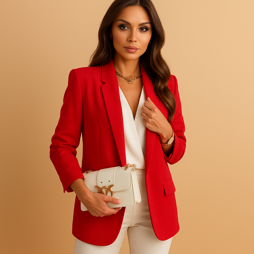 Long Lapel Collar Blazer with Extended Fit for Women | Classic Business Style