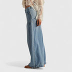 Pleated Wide Leg Trousers with Pocket Detail for Women | Bohemian Style