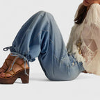 Pleated Wide Leg Trousers with Pocket Detail for Women | Bohemian Style
