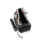 Genuine Leather Twist Lock Handbag with Gold Hardware and Pockets for Women