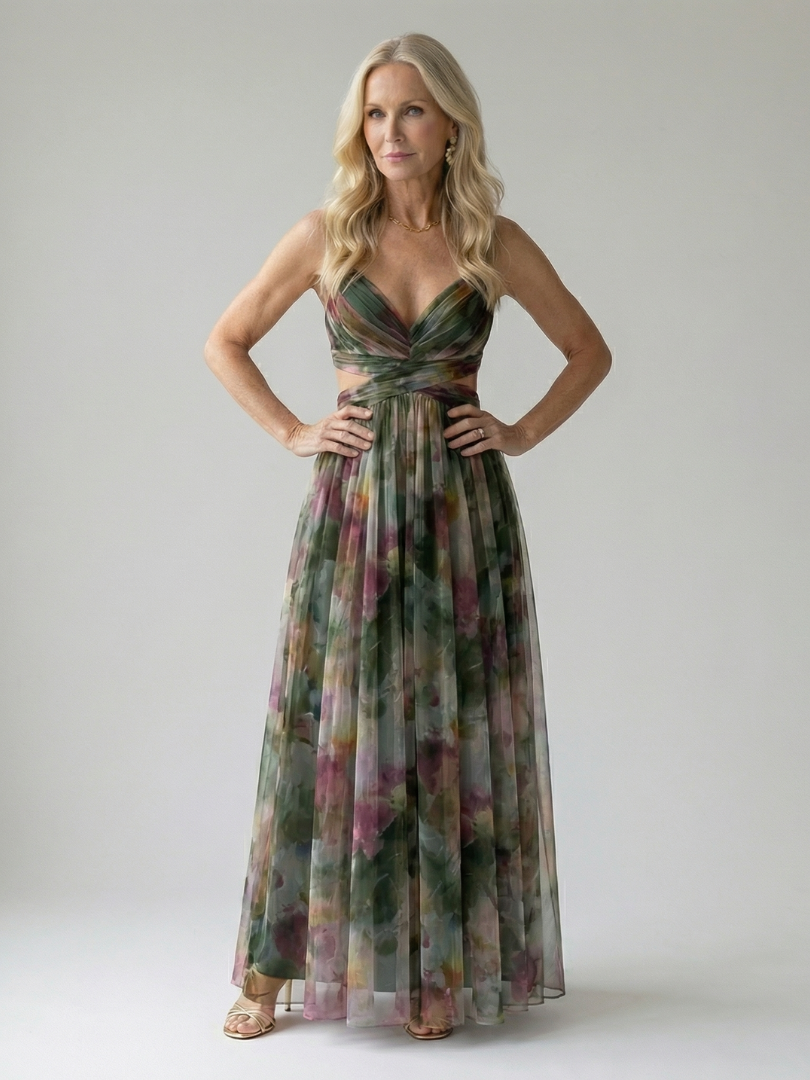 Sleeveless Wrap Maxi Dress for Women | Summer Floral Occasion