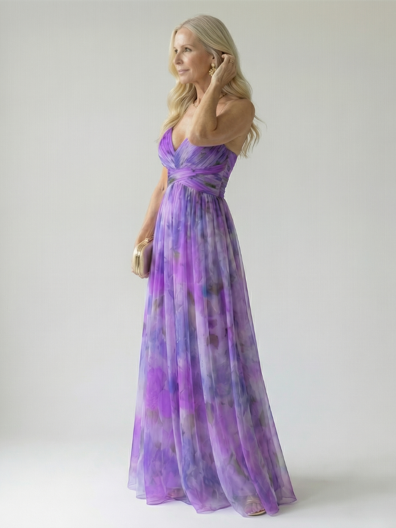 Sleeveless Wrap Maxi Dress for Women | Summer Floral Occasion