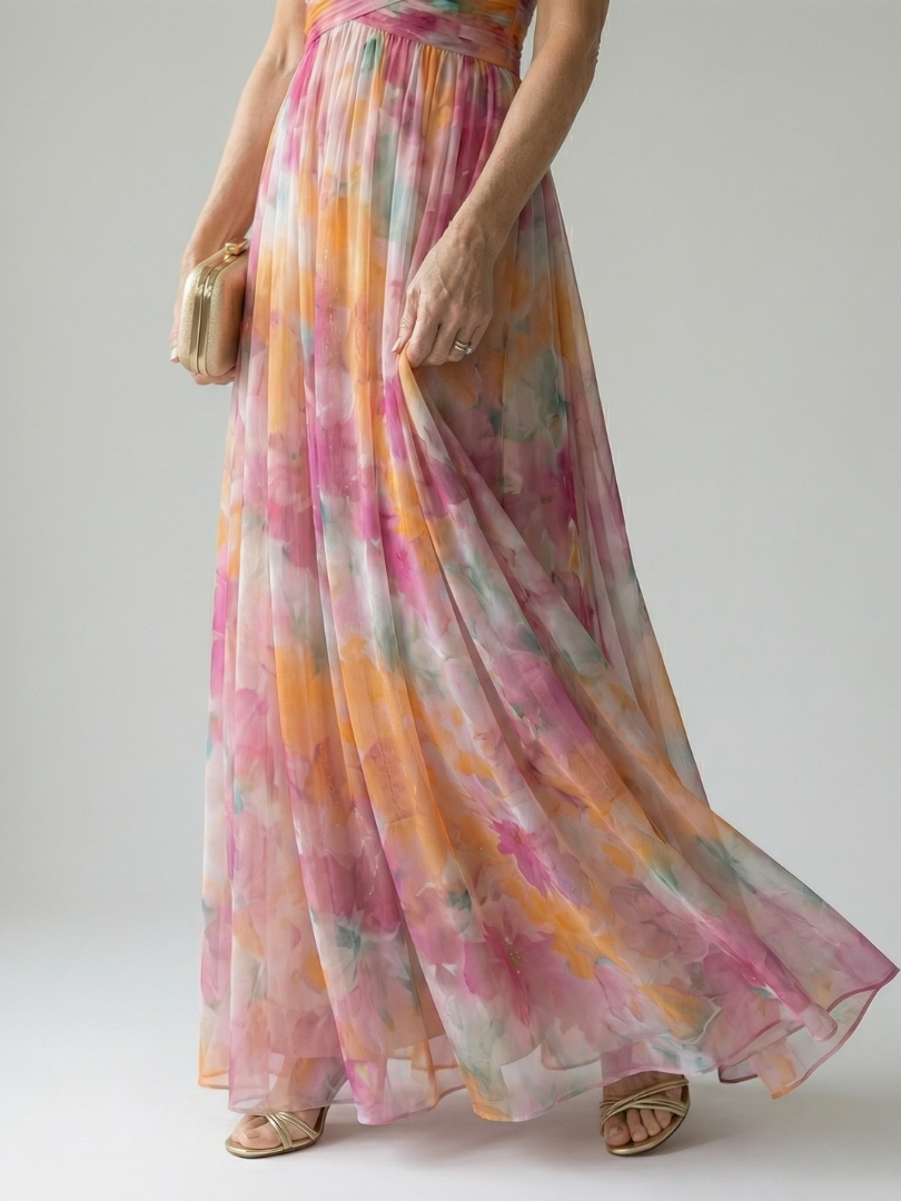 Sleeveless Wrap Maxi Dress for Women | Summer Floral Occasion