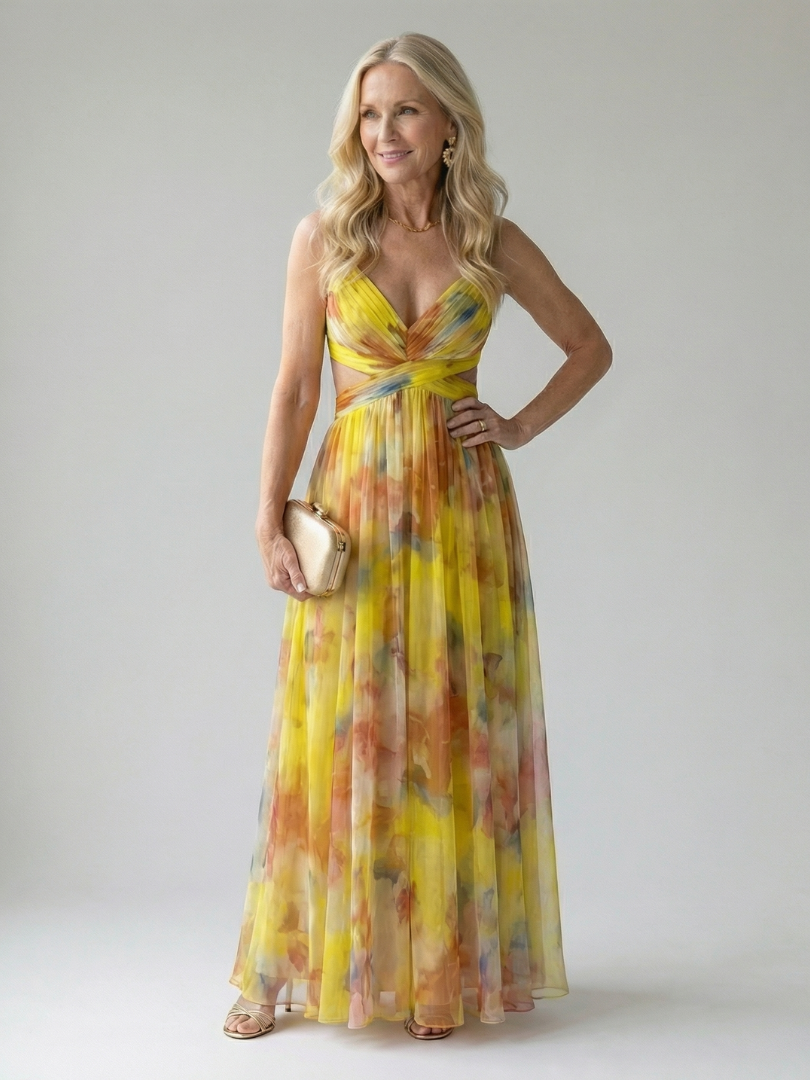 Sleeveless Wrap Maxi Dress for Women | Summer Floral Occasion