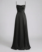 Red Blue Green Pink Brown White Black Maxi Dress for Women with Leg Split