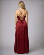 Red Blue Green Pink Brown White Black Maxi Dress for Women with Leg Split