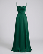 Red Blue Green Pink Brown White Black Maxi Dress for Women with Leg Split