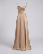 Red Blue Green Pink Brown White Black Maxi Dress for Women with Leg Split
