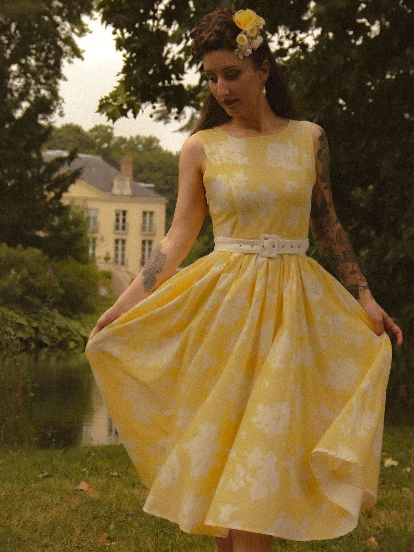 Floral Print Off-Shoulder Midi Dress for Women | Summer Swing Fit
