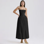 Pleated Strapless Midi Dress for Women | Wedding Guest