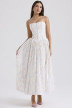 Pleated Strapless Midi Dress for Women | Wedding Guest