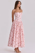 Pleated Strapless Midi Dress for Women | Wedding Guest