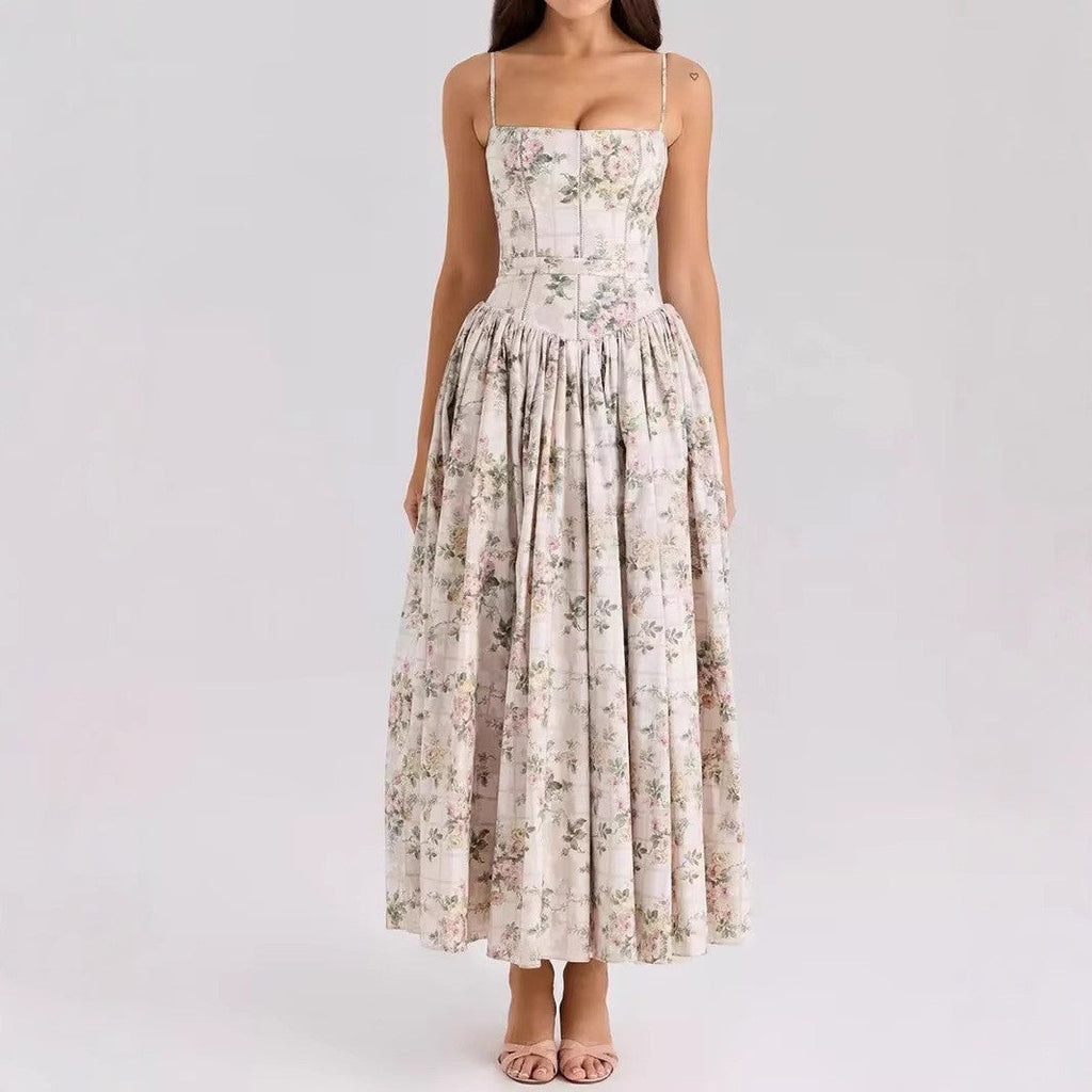 Pleated Strapless Midi Dress for Women | Wedding Guest