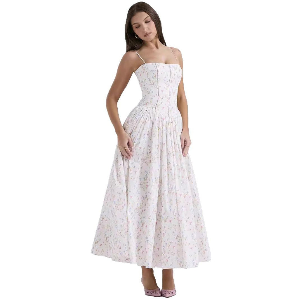 Pleated Strapless Midi Dress for Women | Wedding Guest