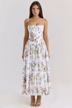 Pleated Strapless Midi Dress for Women | Wedding Guest