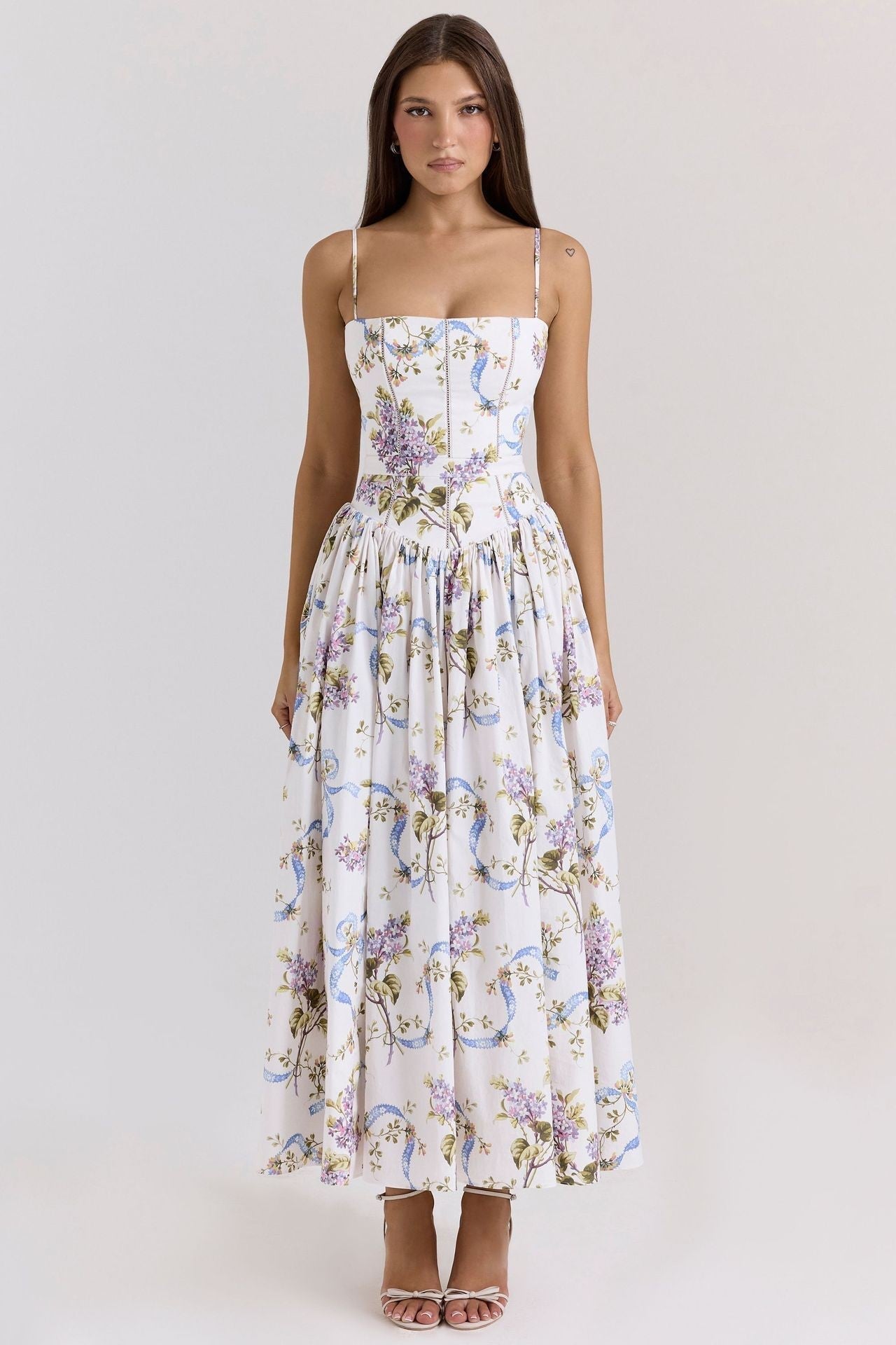 Pleated Strapless Midi Dress for Women | Wedding Guest