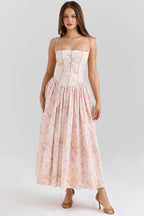 Pleated Strapless Midi Dress for Women | Wedding Guest