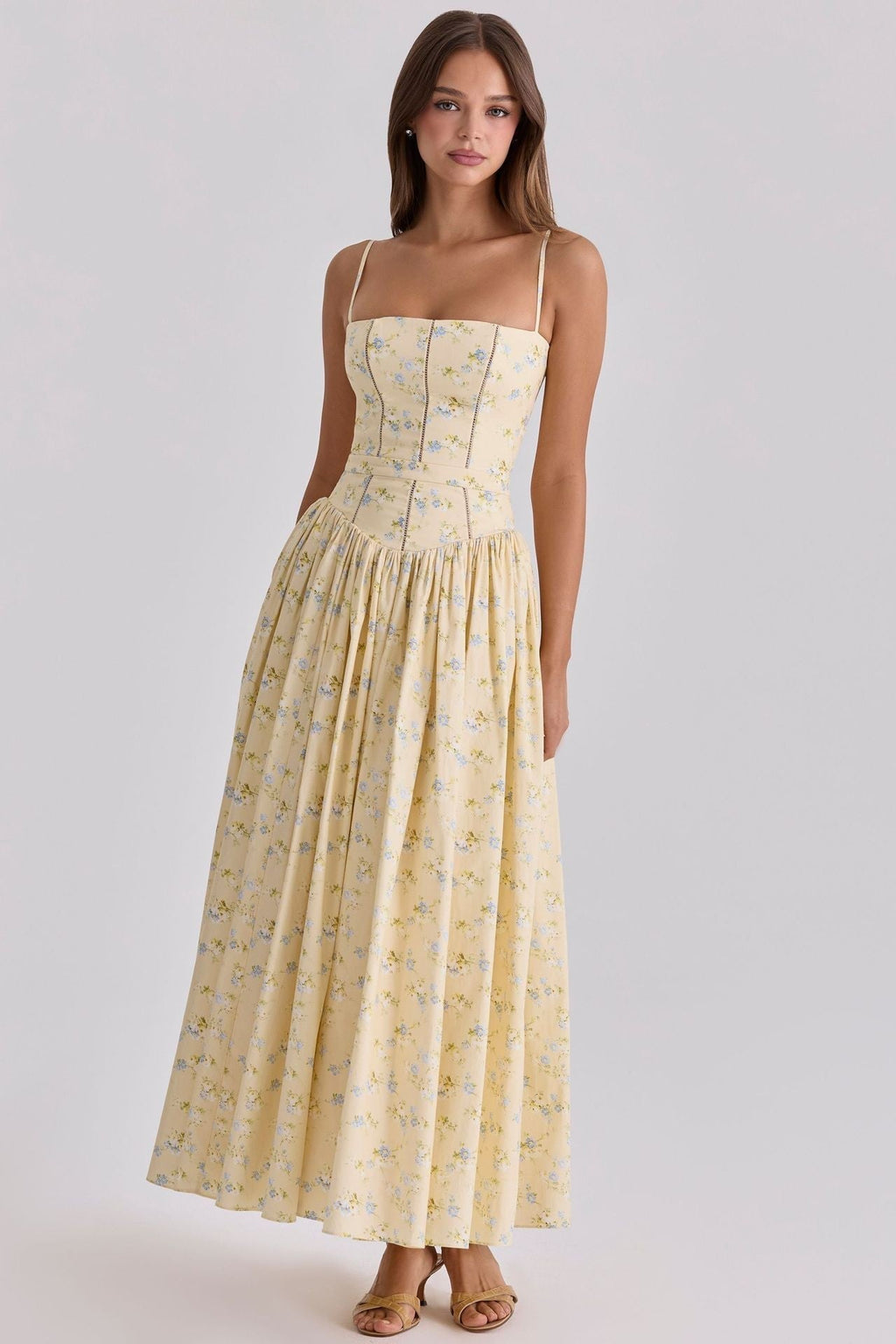 Pleated Strapless Midi Dress for Women | Wedding Guest