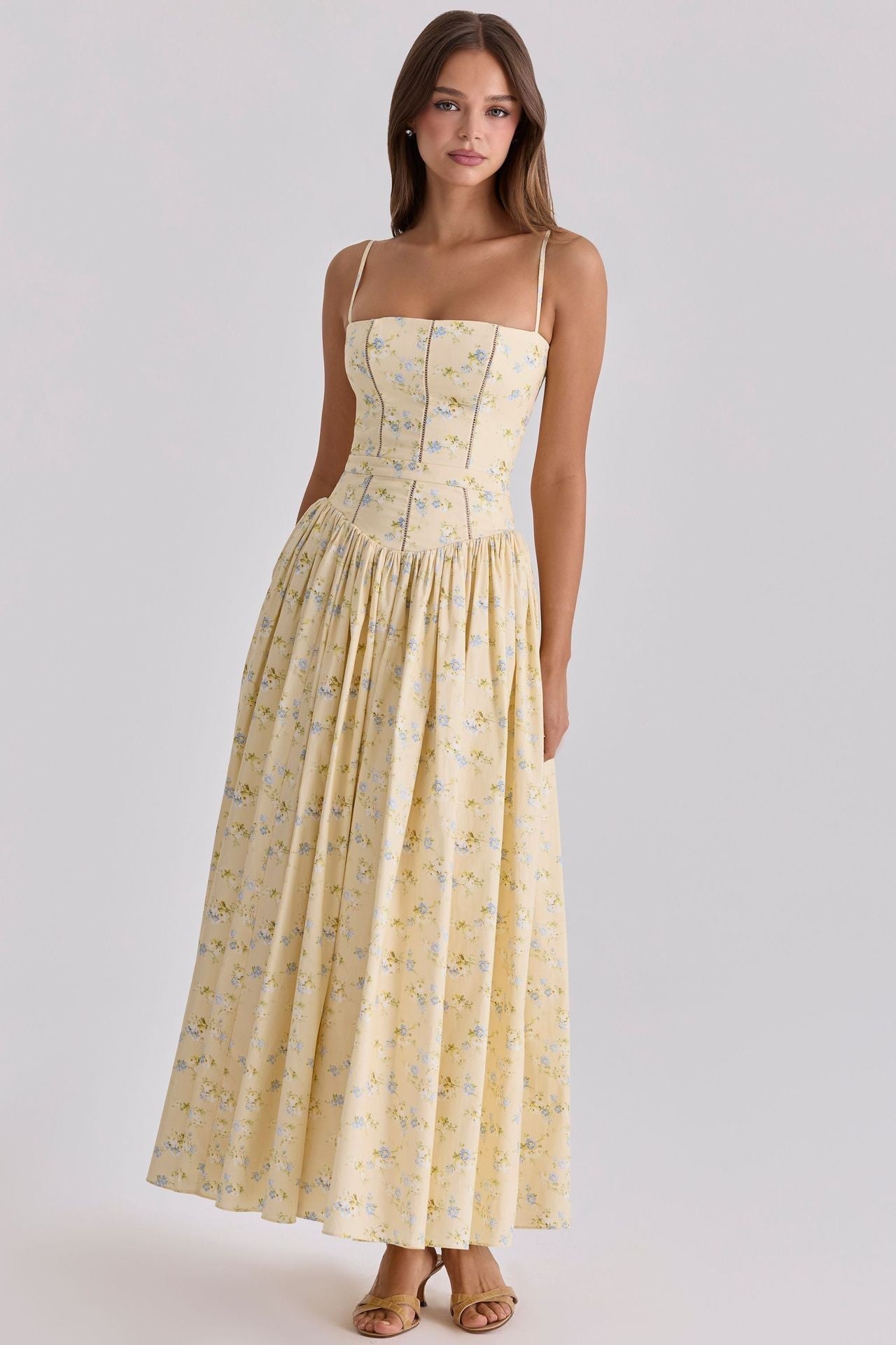 Pleated Strapless Midi Dress for Women | Wedding Guest